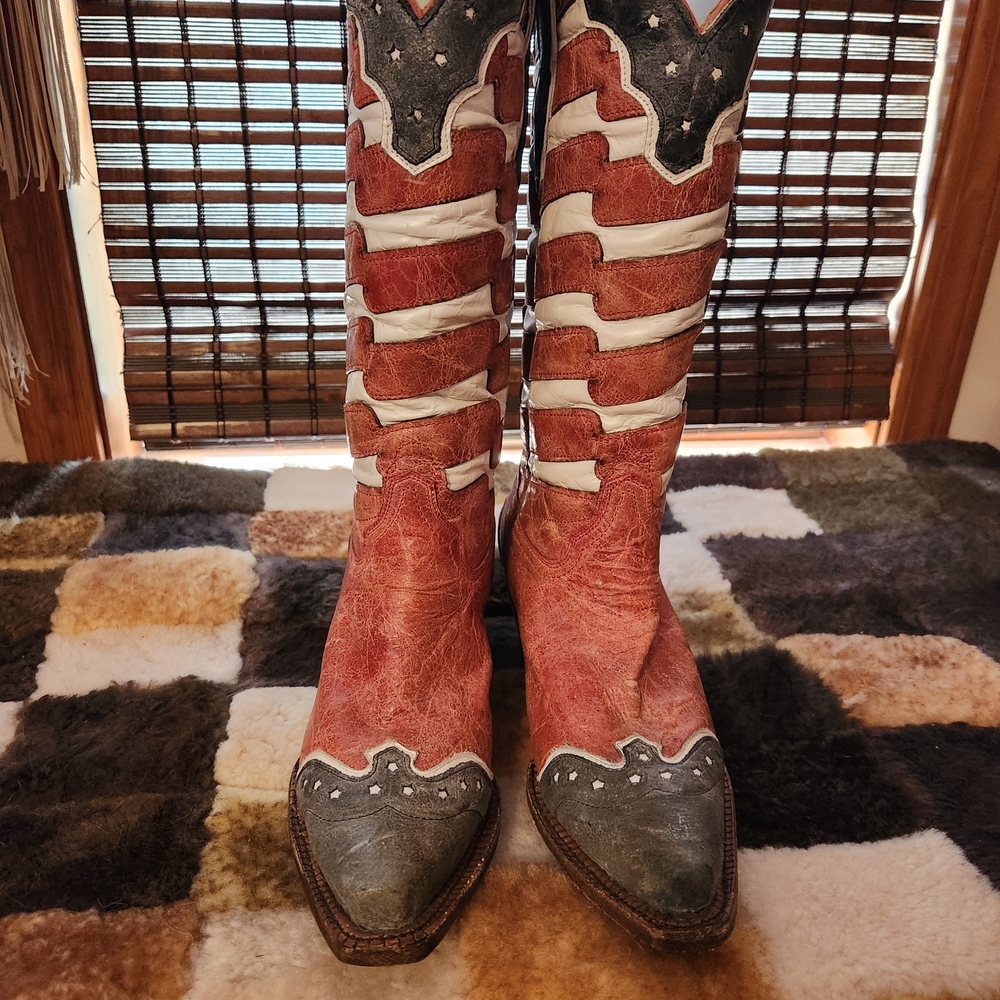 Corral Red and Blue Heeled Boots